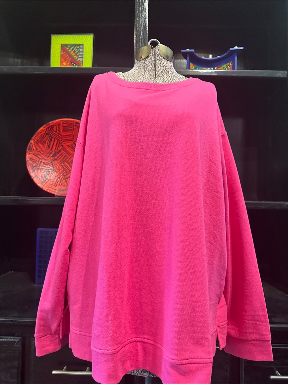 Women's Pink Oversized Pullover Top